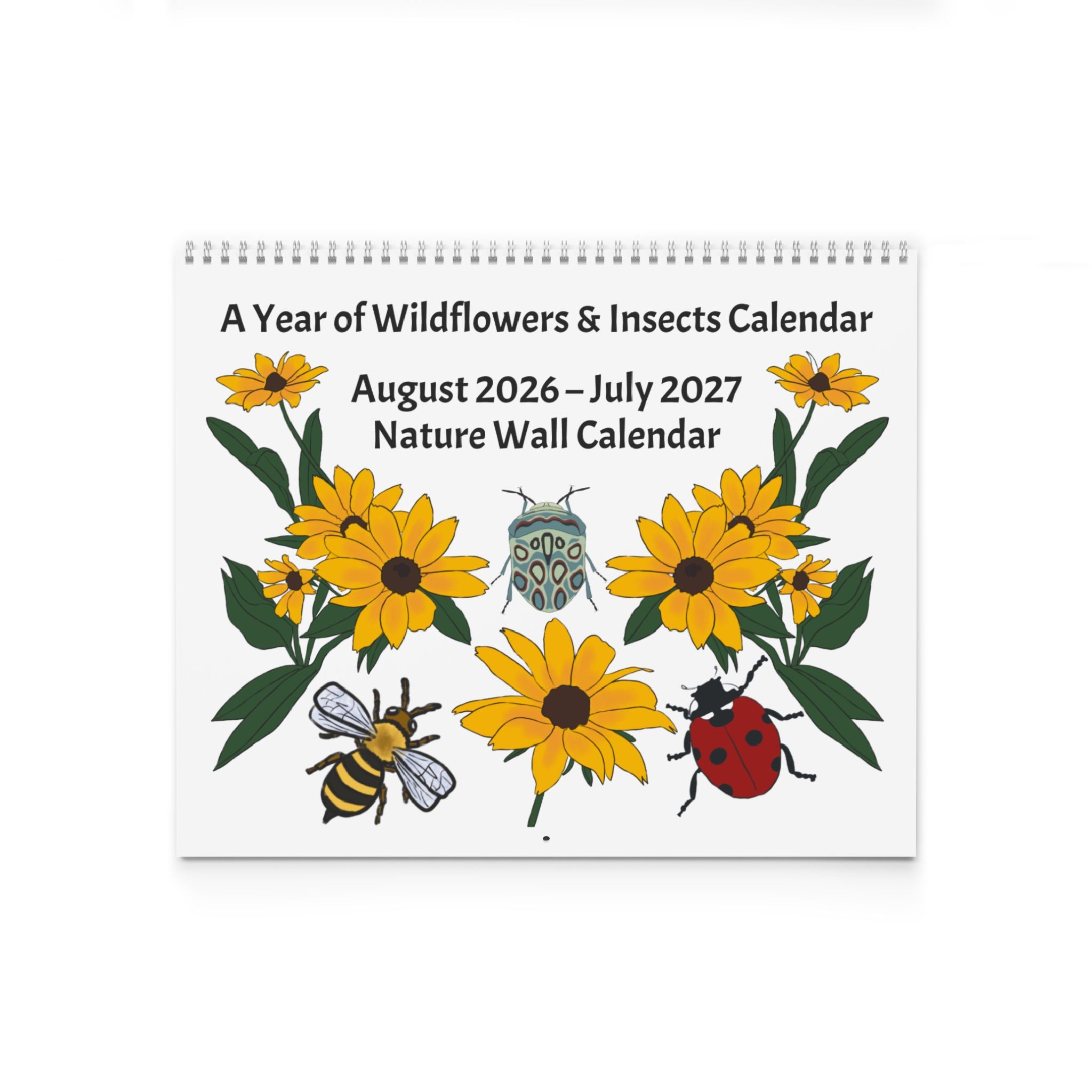 A Year of Wildflowers and Insects Calendar | August 2026–July 2027 Nature Wall Calendar