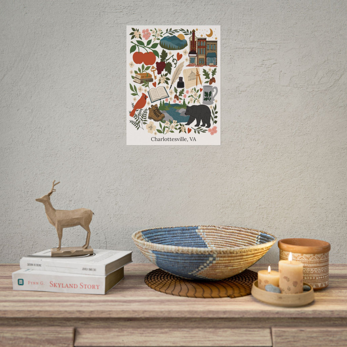 Charlottesville, Virginia Illustrated Art Print