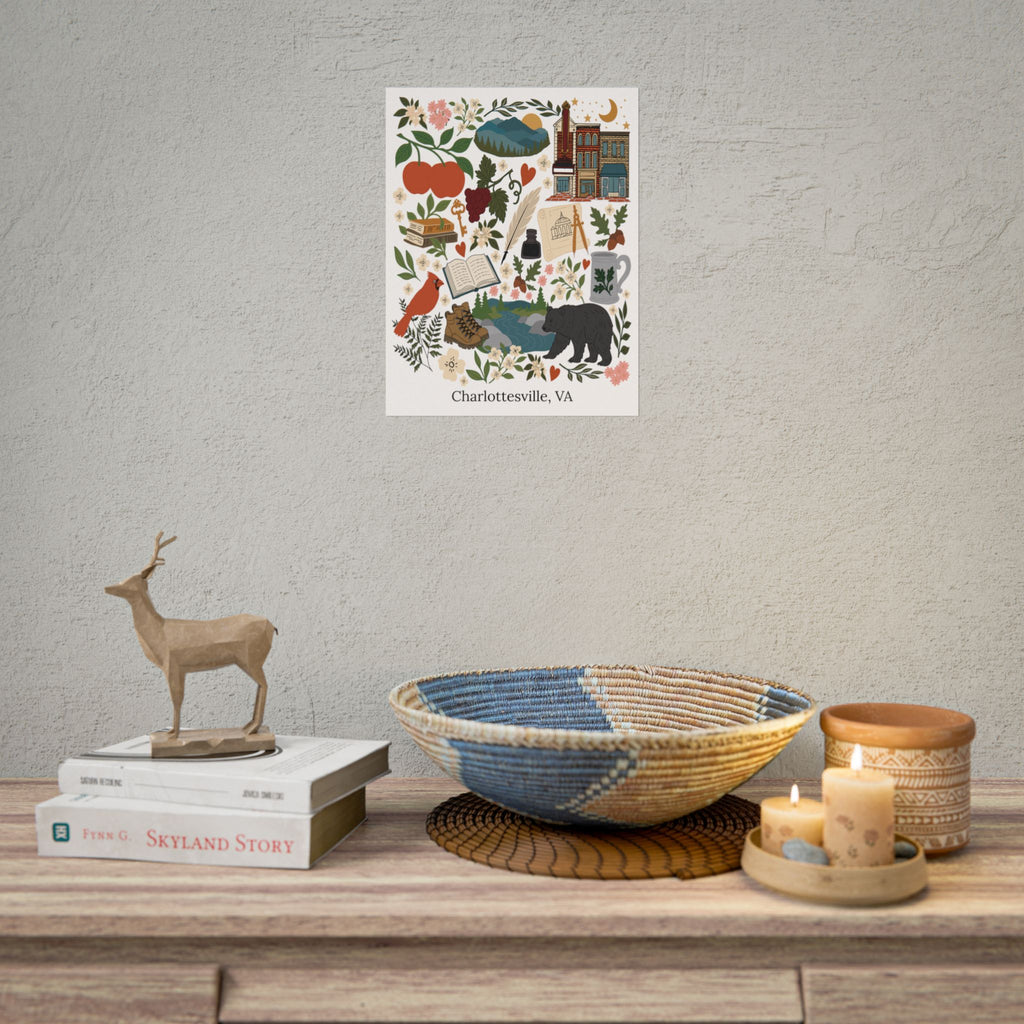 Charlottesville, Virginia Illustrated Art Print