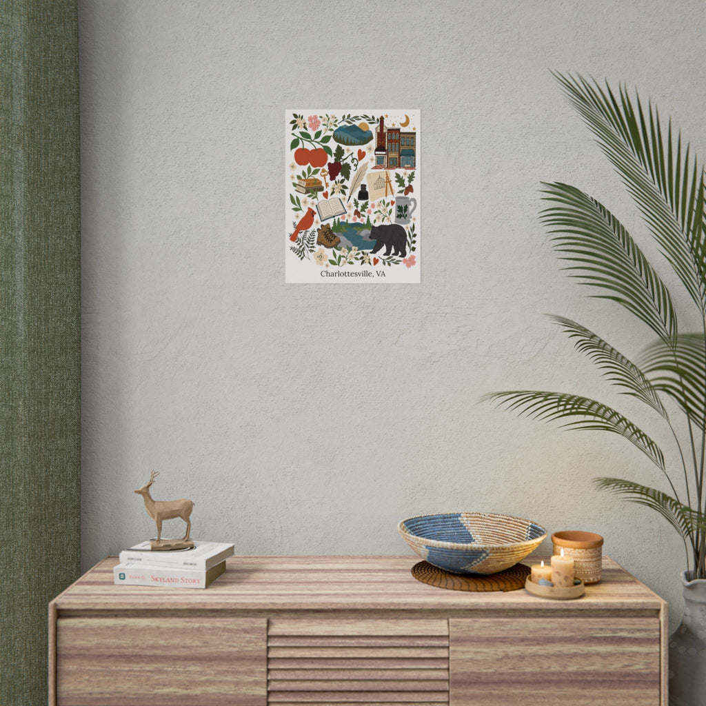 Charlottesville, Virginia Illustrated Art Print