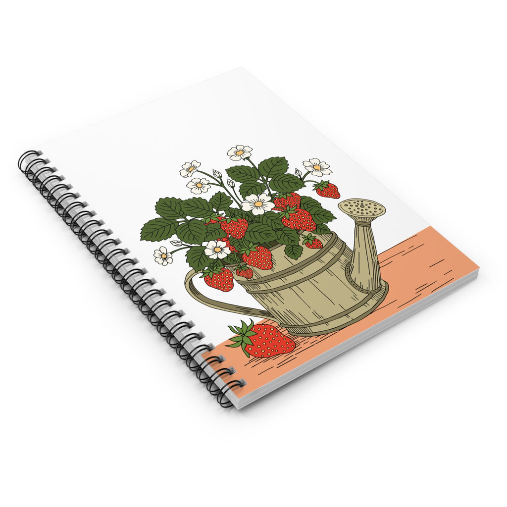 Strawberries in a Watering Can Spiral Notebook – Cottage Garden Journal