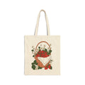 Strawberry Basket Cotton Canvas Tote Bag – Cottage Garden Everyday Tote