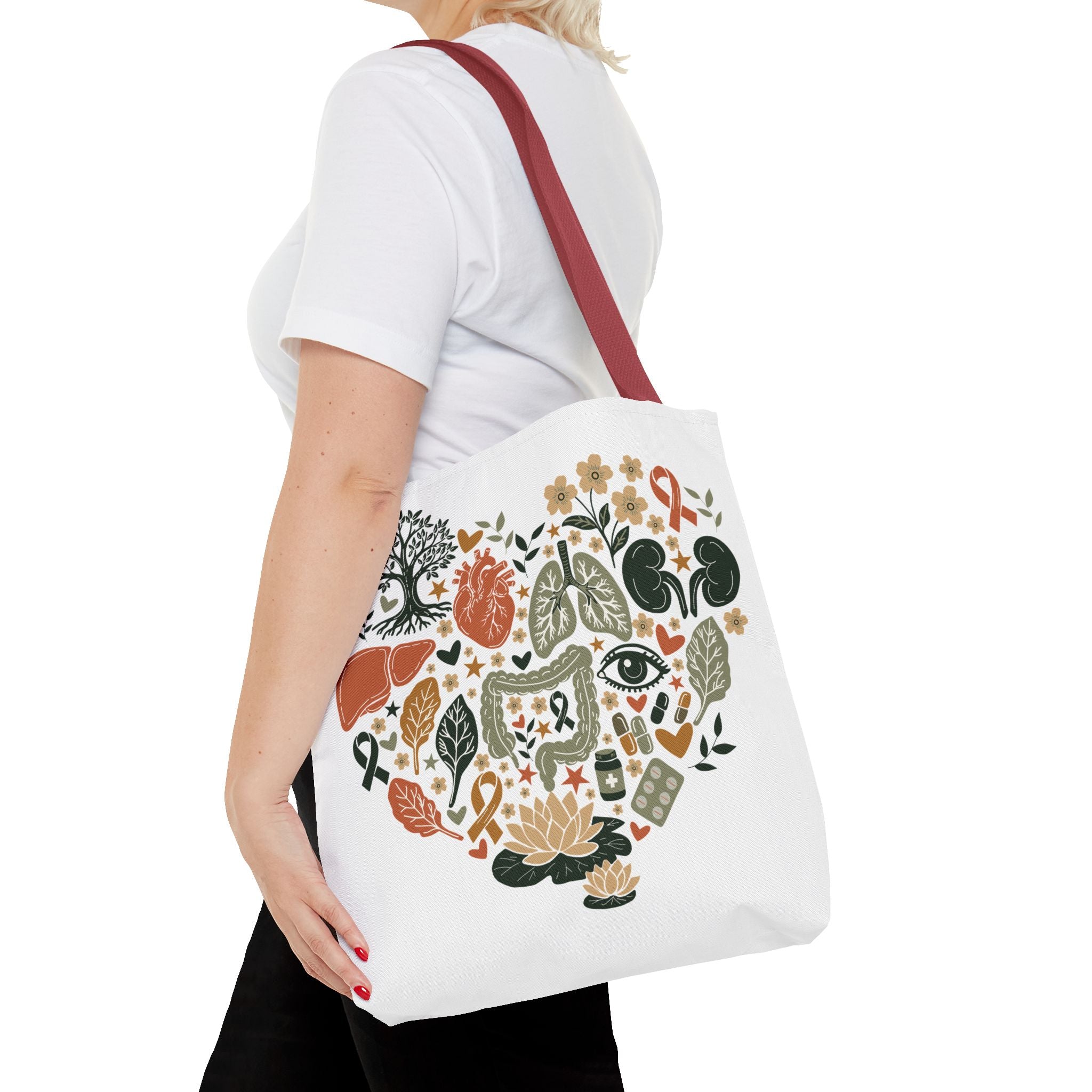Organ Donation Awareness Tote Bag | Hope & Healing Floral Carryall (Copy)