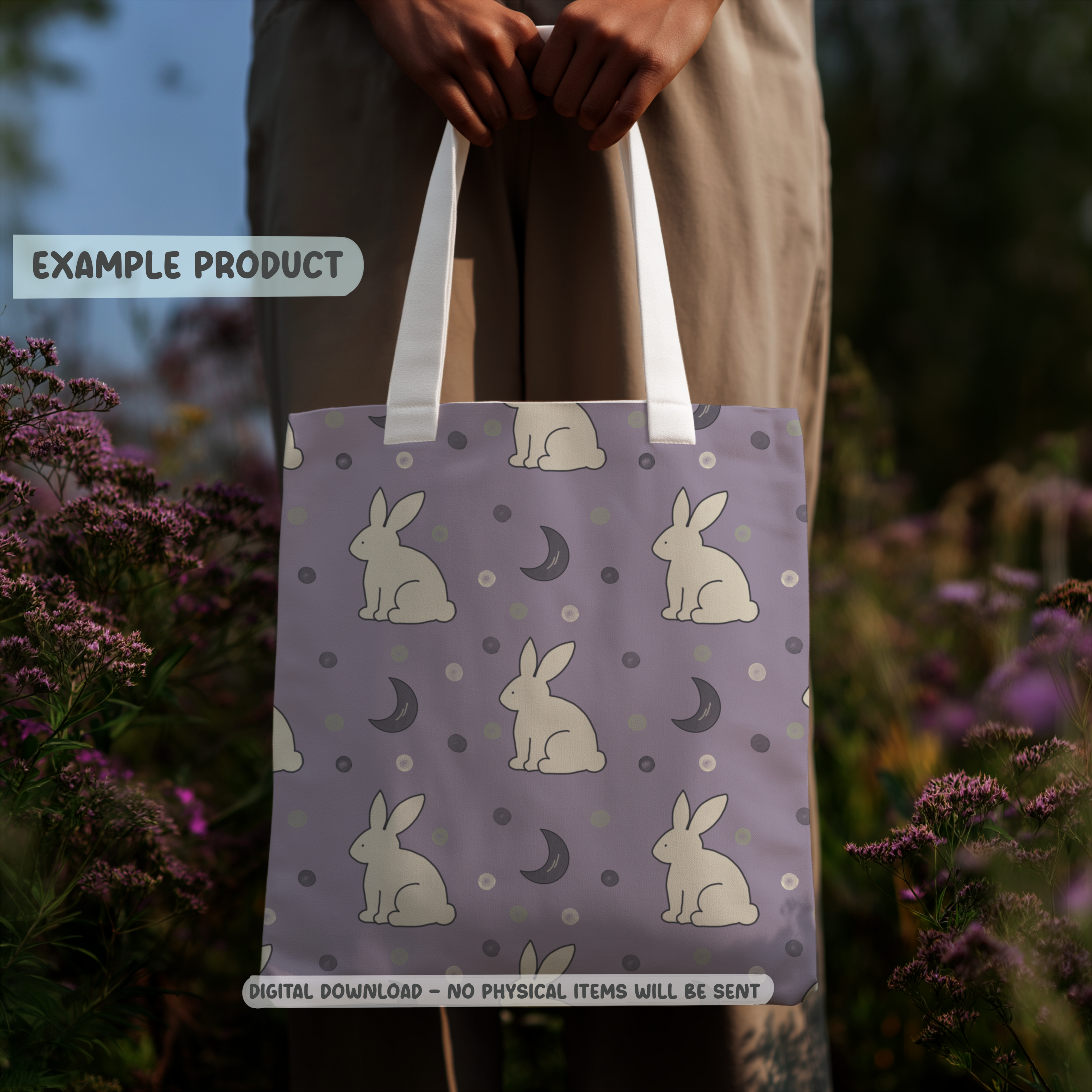 Bunny Moon Seamless Pattern