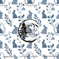 Blue Rabbit Seamless Pattern