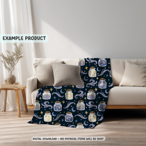 Celestial Dream Jar Seamless Pattern