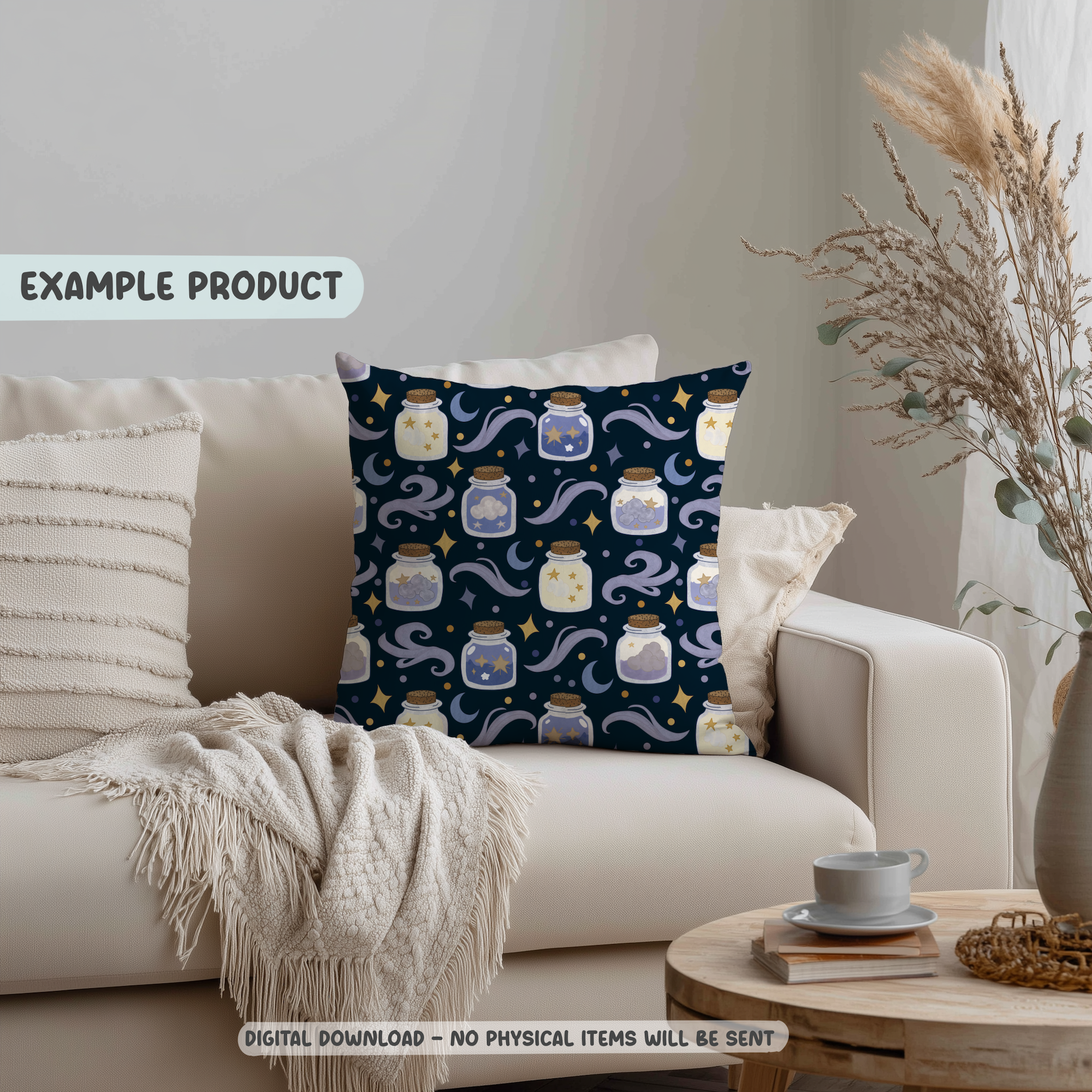 Celestial Dream Jar Seamless Pattern