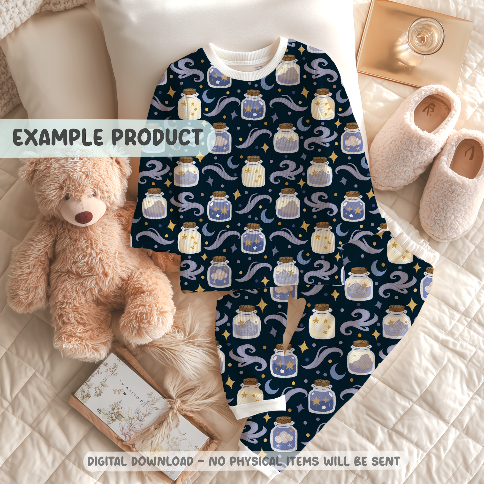 Celestial Dream Jar Seamless Pattern