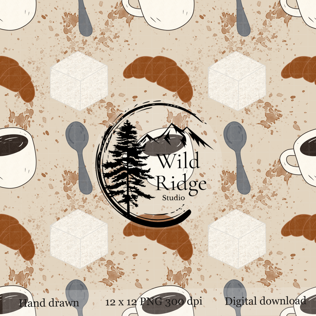 Breakfast Coffee Seamless Pattern