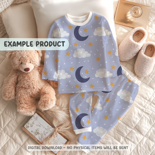 Celestial Moon & Cloud Seamless Pattern