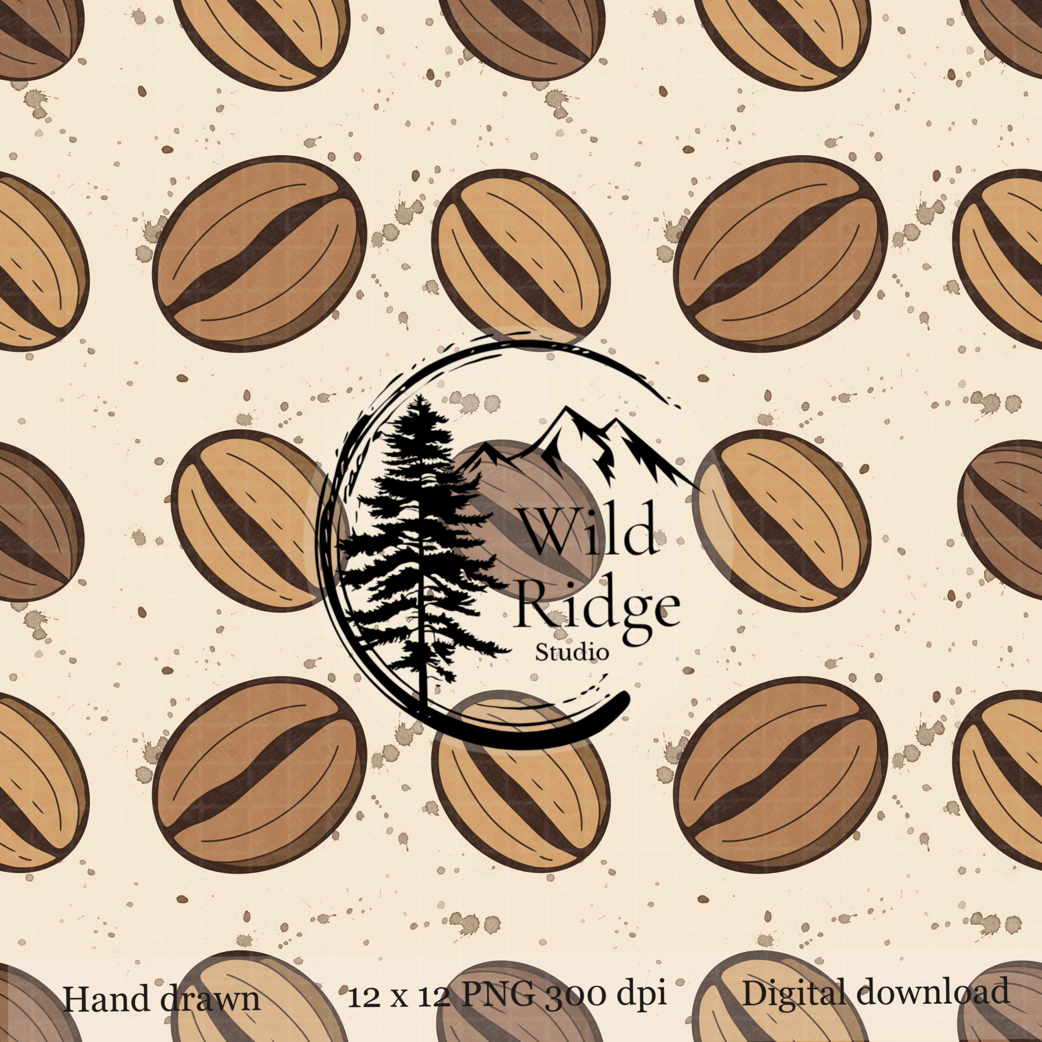 Coffee Bean Seamless Pattern