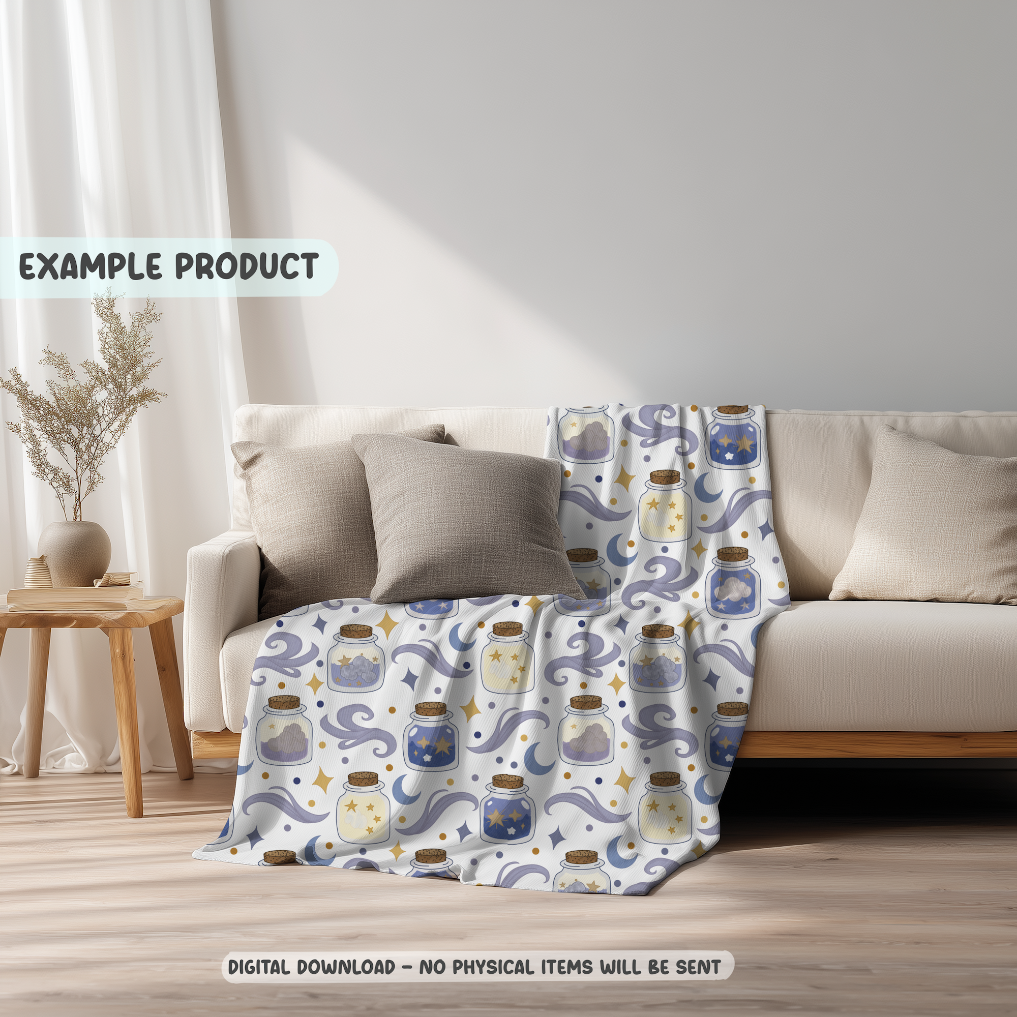 Celestial Dream Jar Seamless Pattern