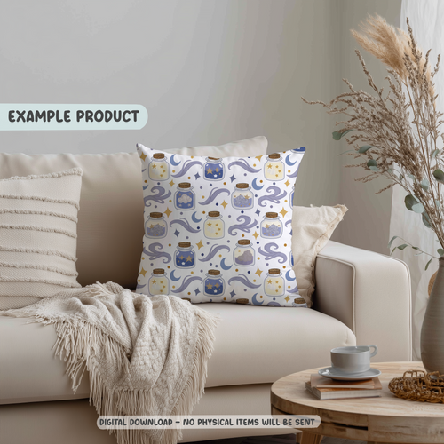Celestial Dream Jar Seamless Pattern