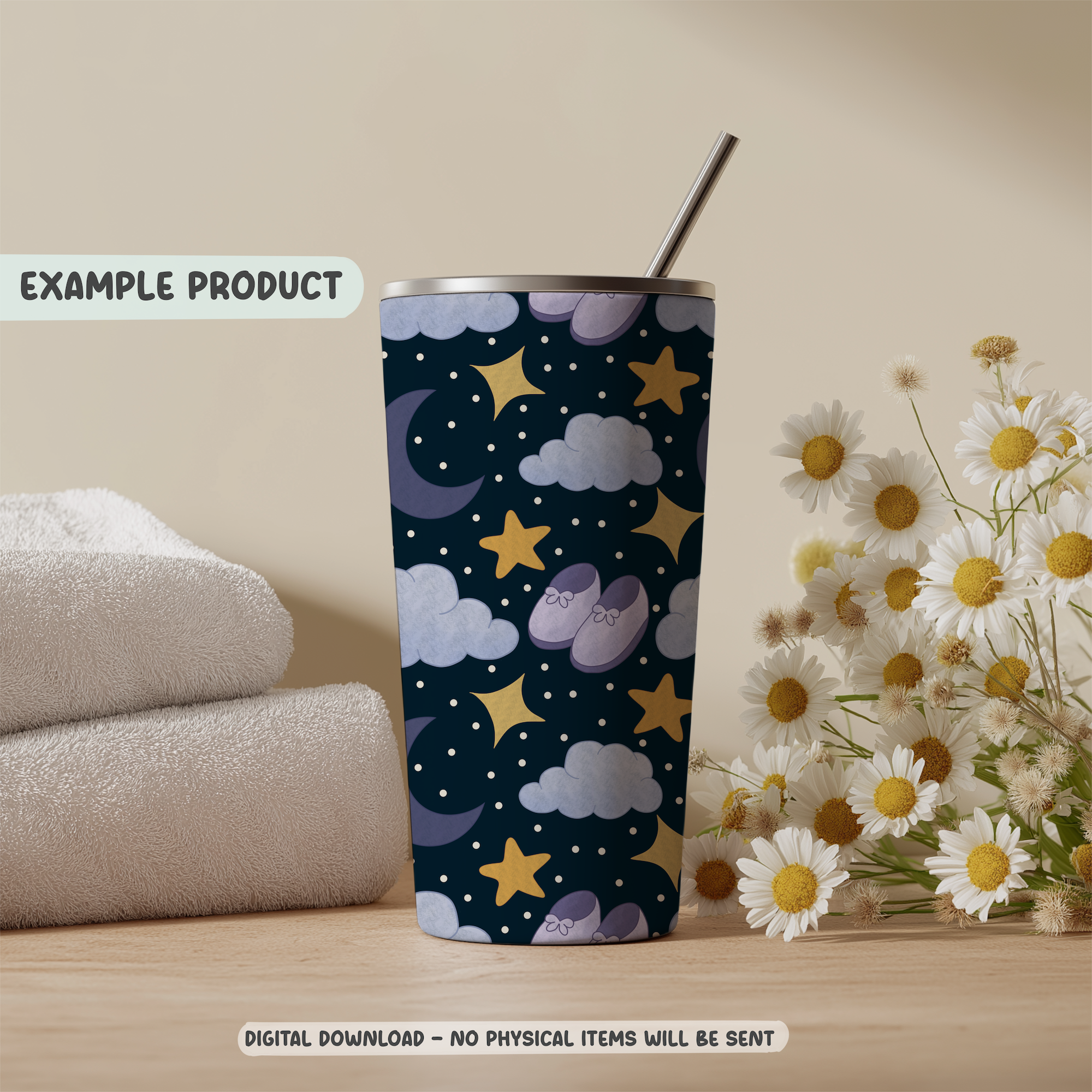 Celestial Bedtime Seamless Pattern
