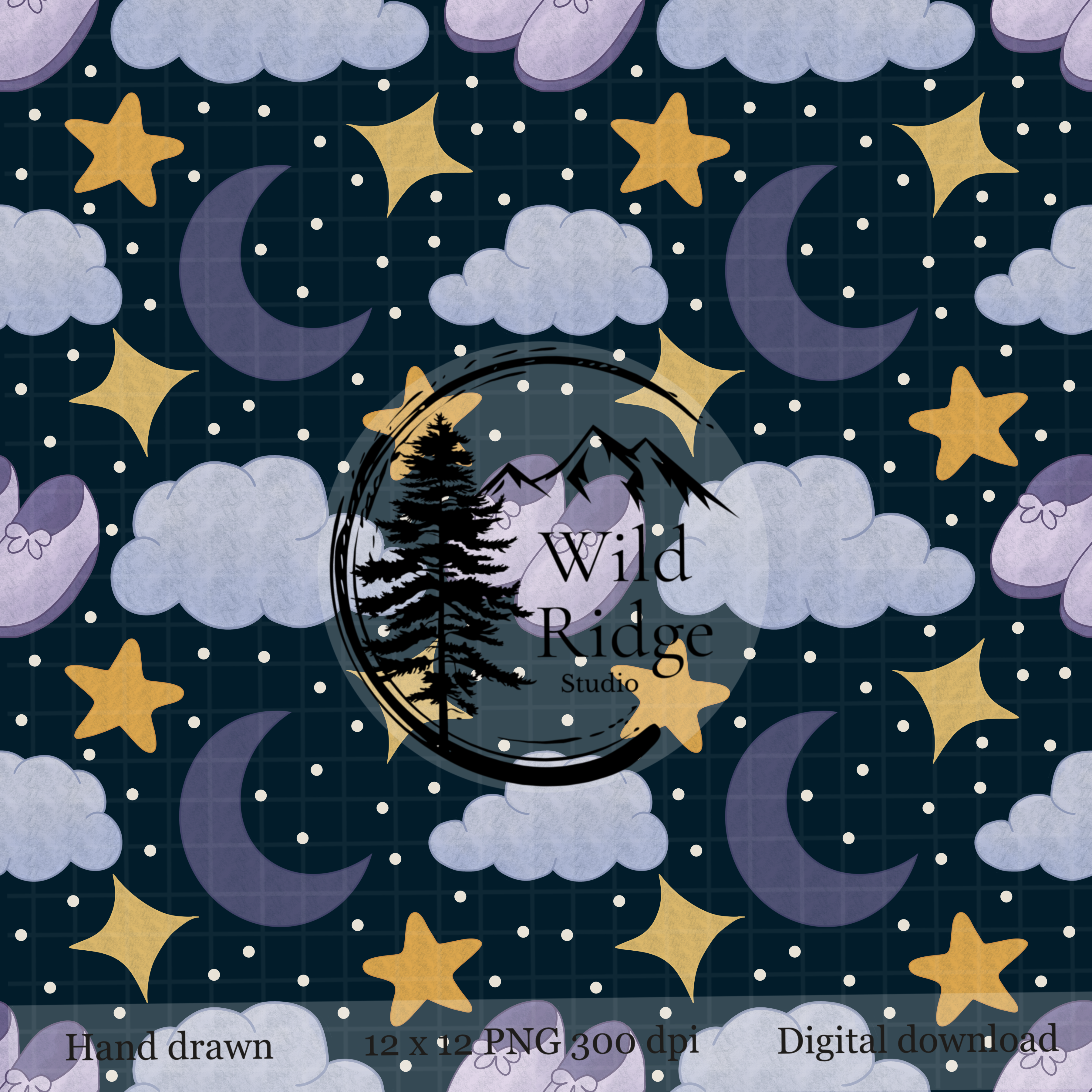 Celestial Bedtime Seamless Pattern