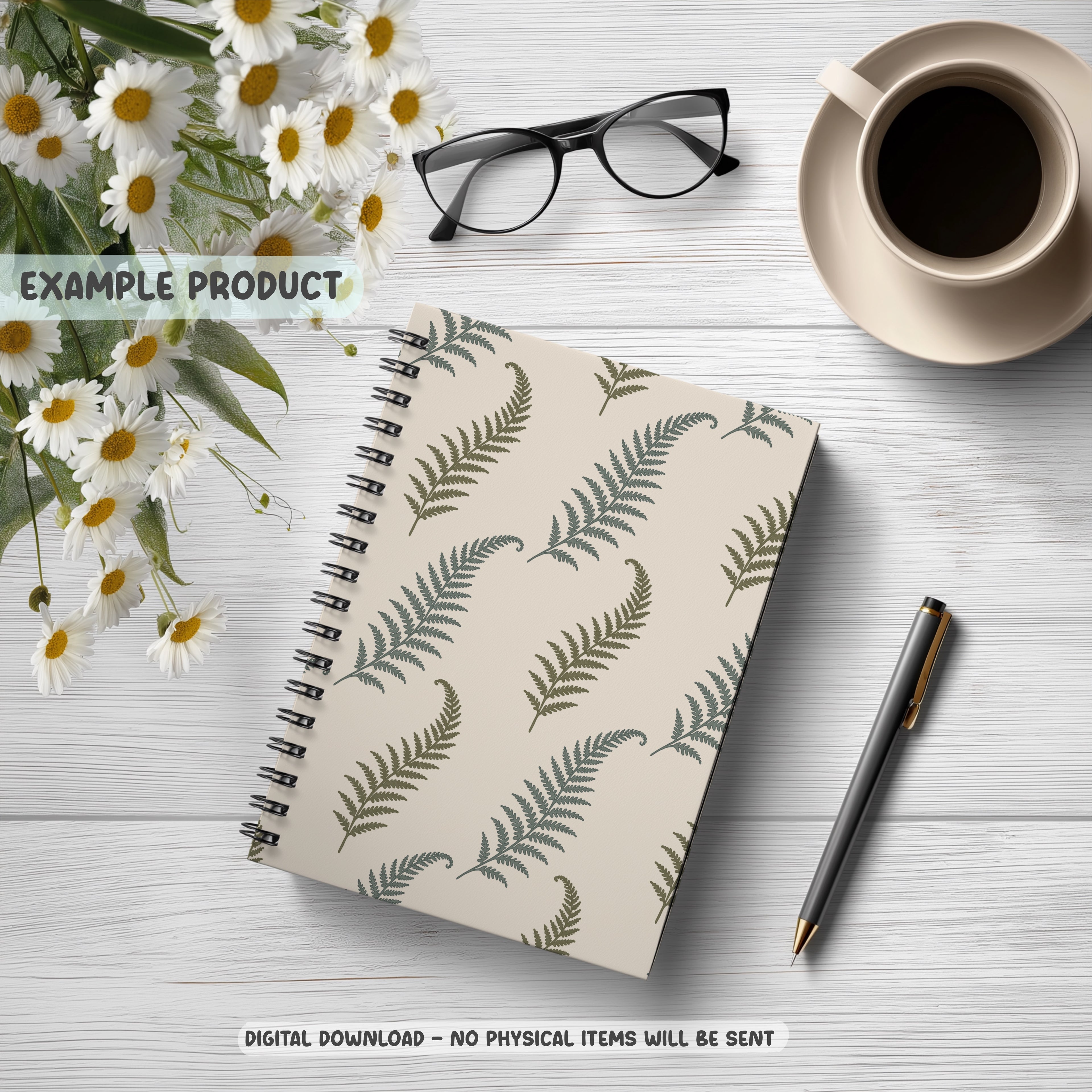 Minimalist Fern Seamless Pattern