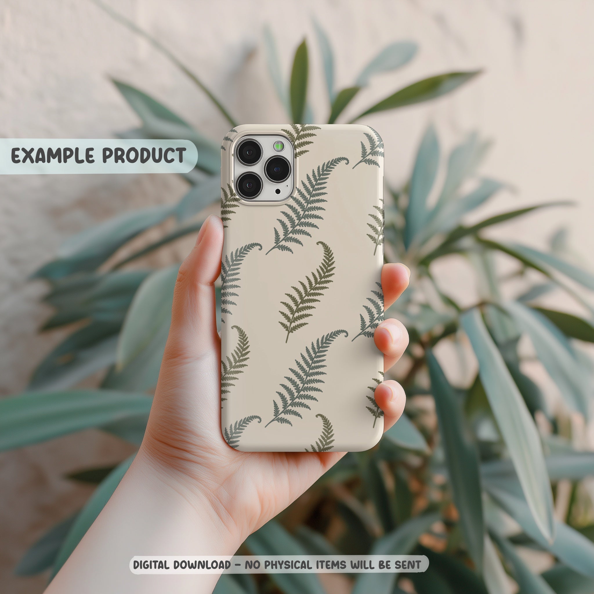 Minimalist Fern Seamless Pattern