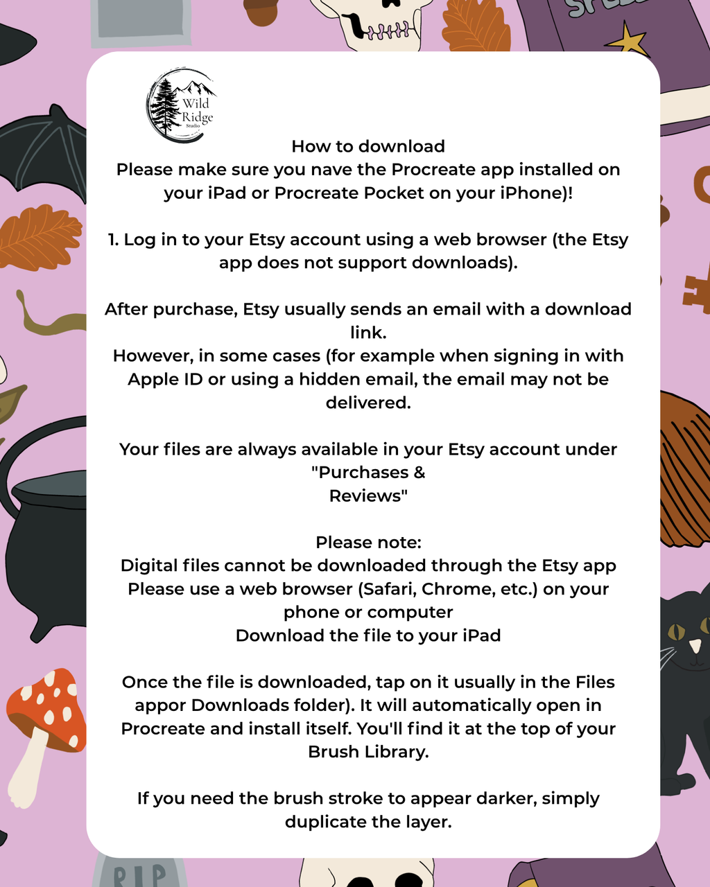 October Oddities: 21 Hand-Drawn Halloween Procreate Stamp Brushes