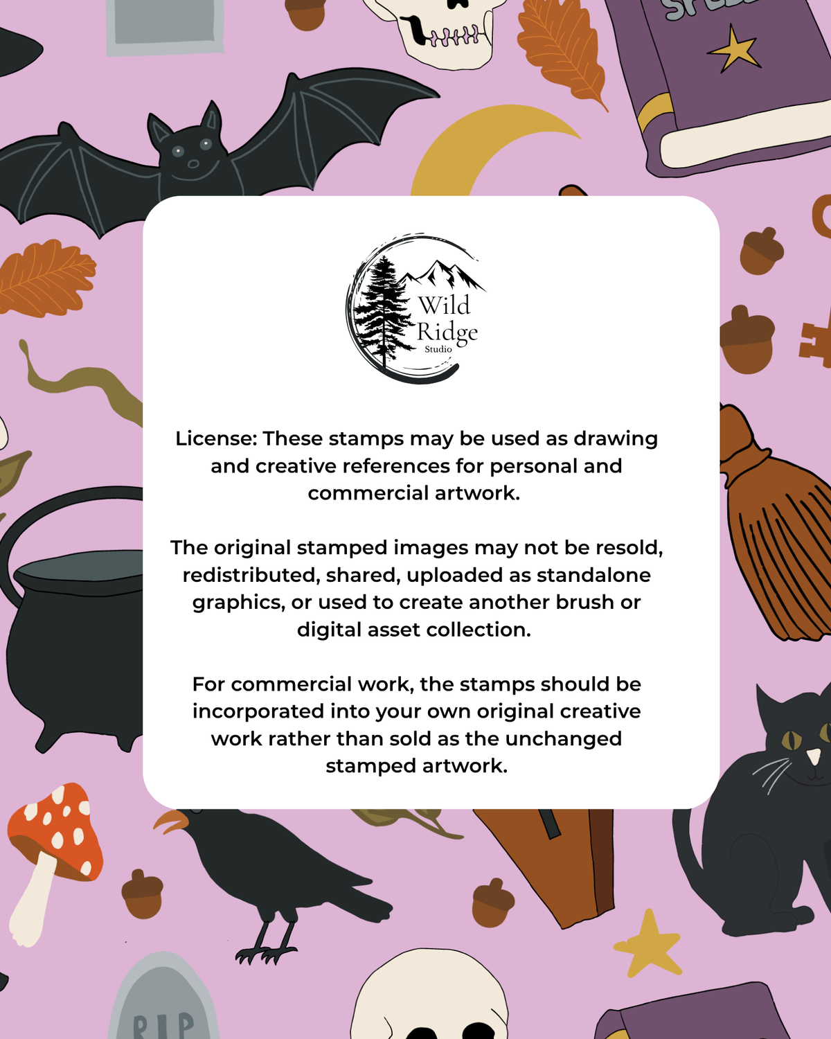 October Oddities: 21 Hand-Drawn Halloween Procreate Stamp Brushes