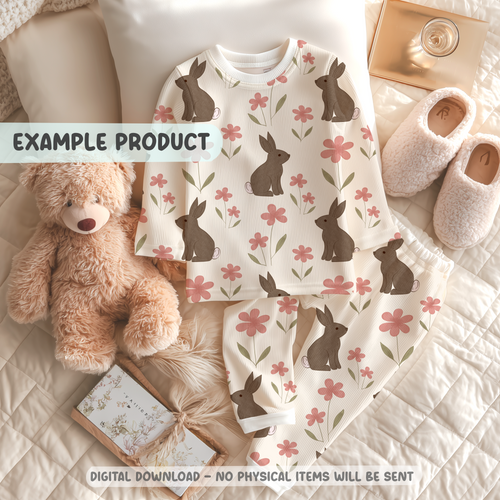 Bunny & Floral Seamless Pattern