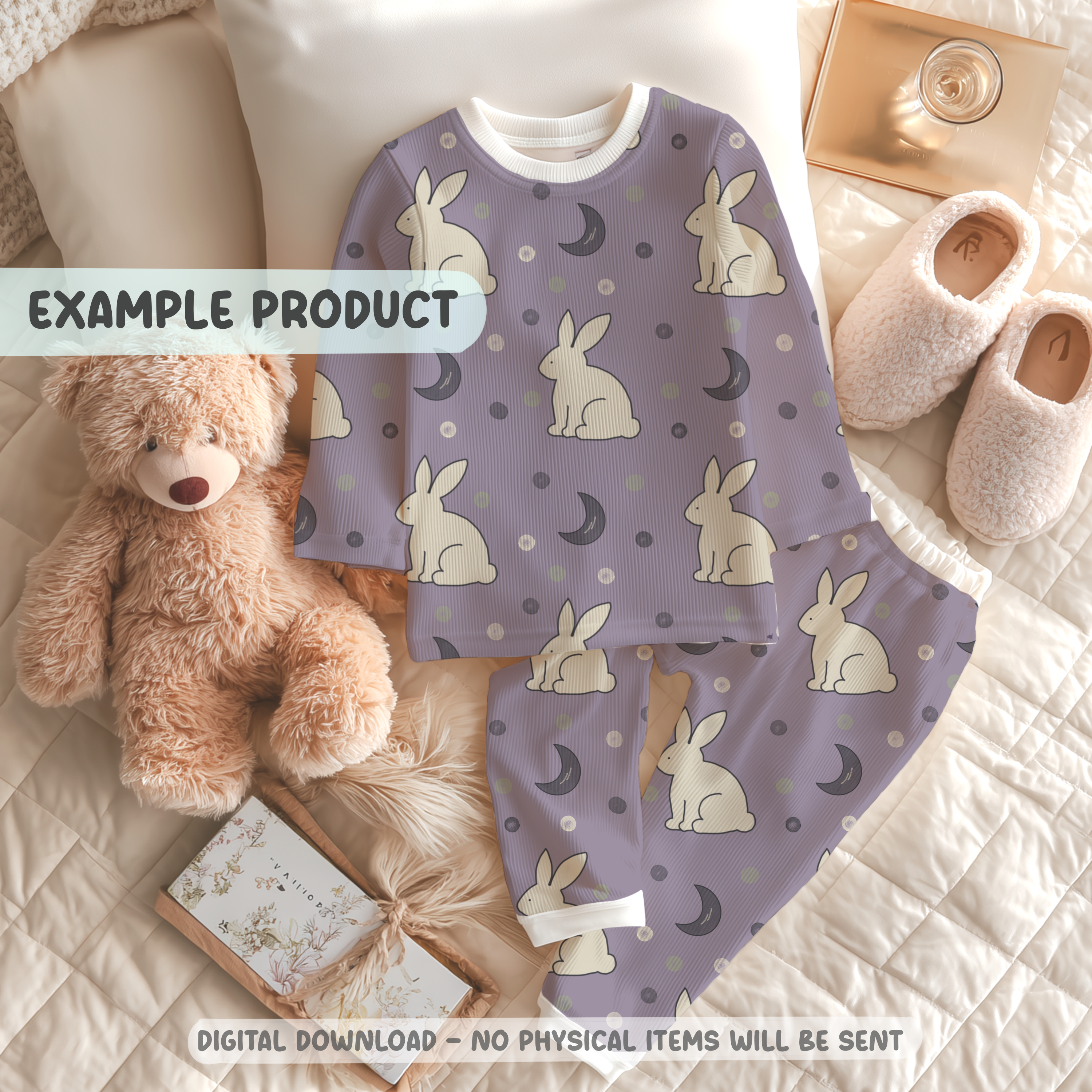 Bunny Moon Seamless Pattern
