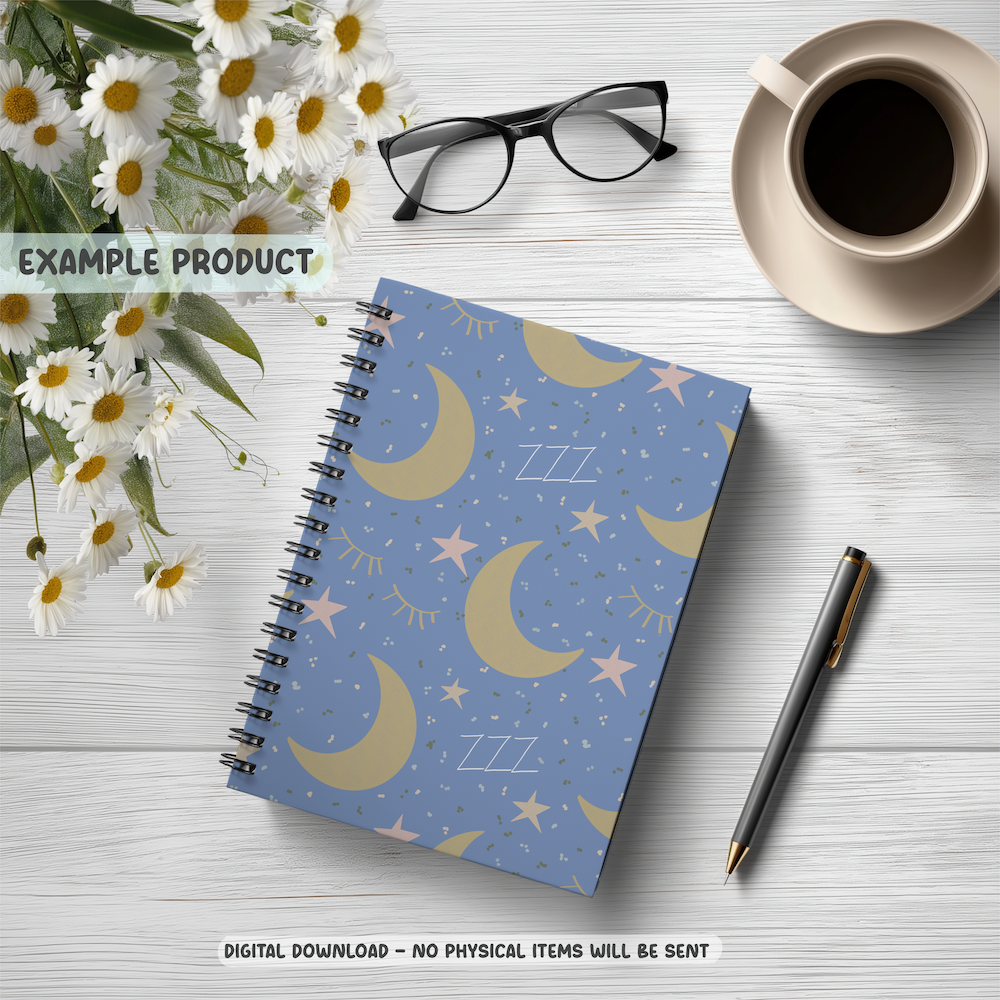Sleepy Moon Seamless Pattern