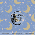 Sleepy Moon Seamless Pattern