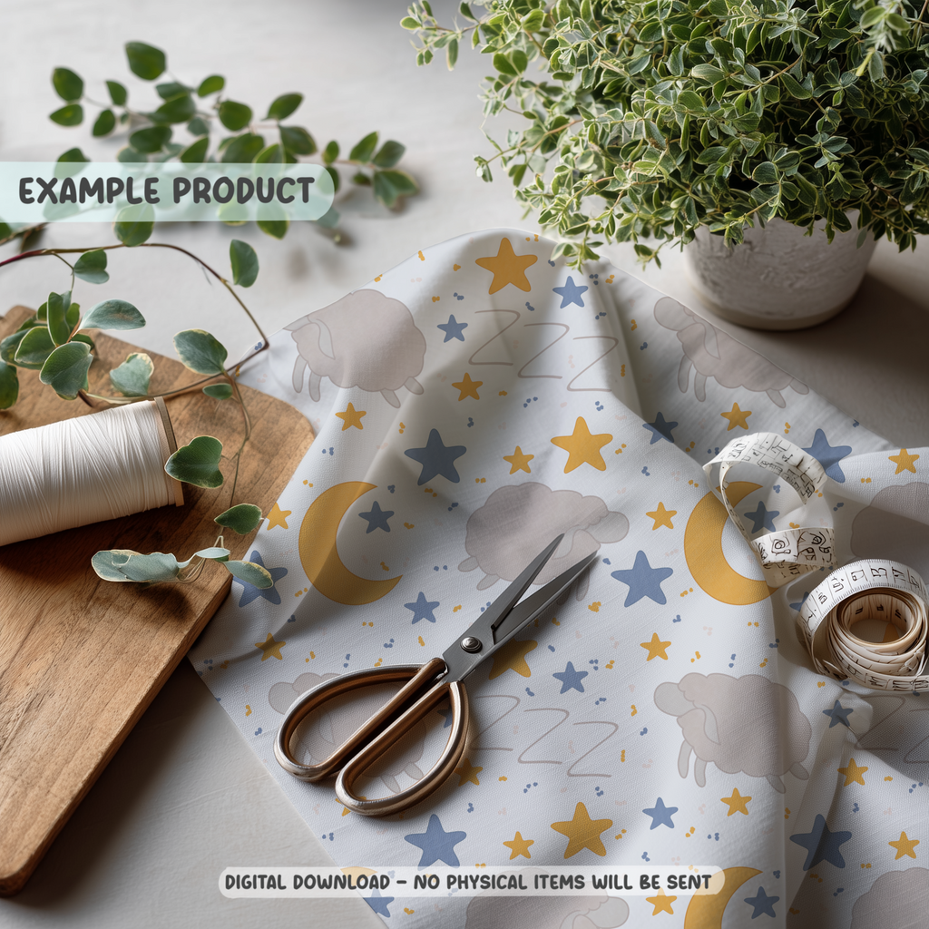 Sleepy Sheep Seamless Pattern