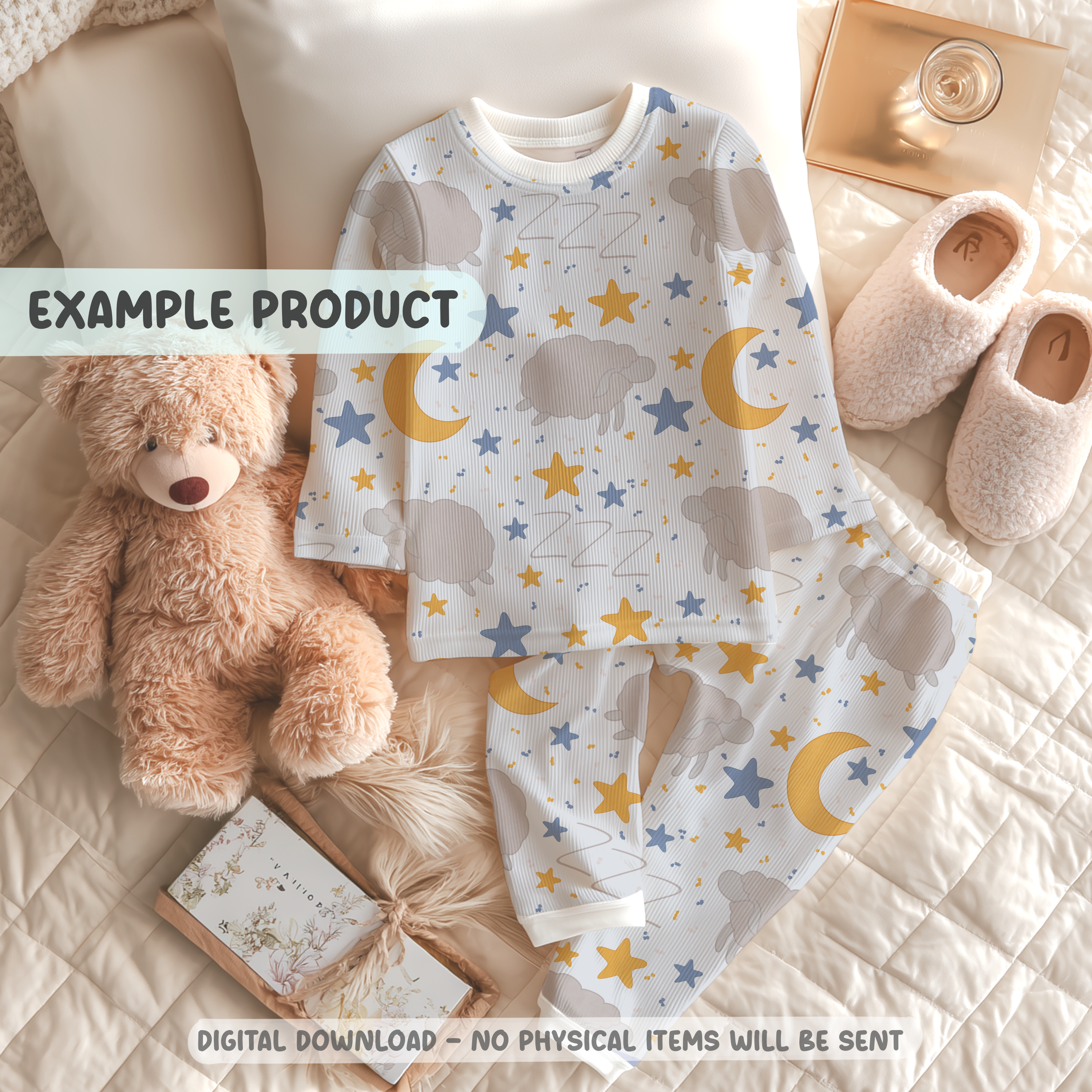 Sleepy Sheep Seamless Pattern