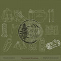 Trail Essentials: 15 Hand-Drawn Hiking & Camping Procreate Stamp Brushes