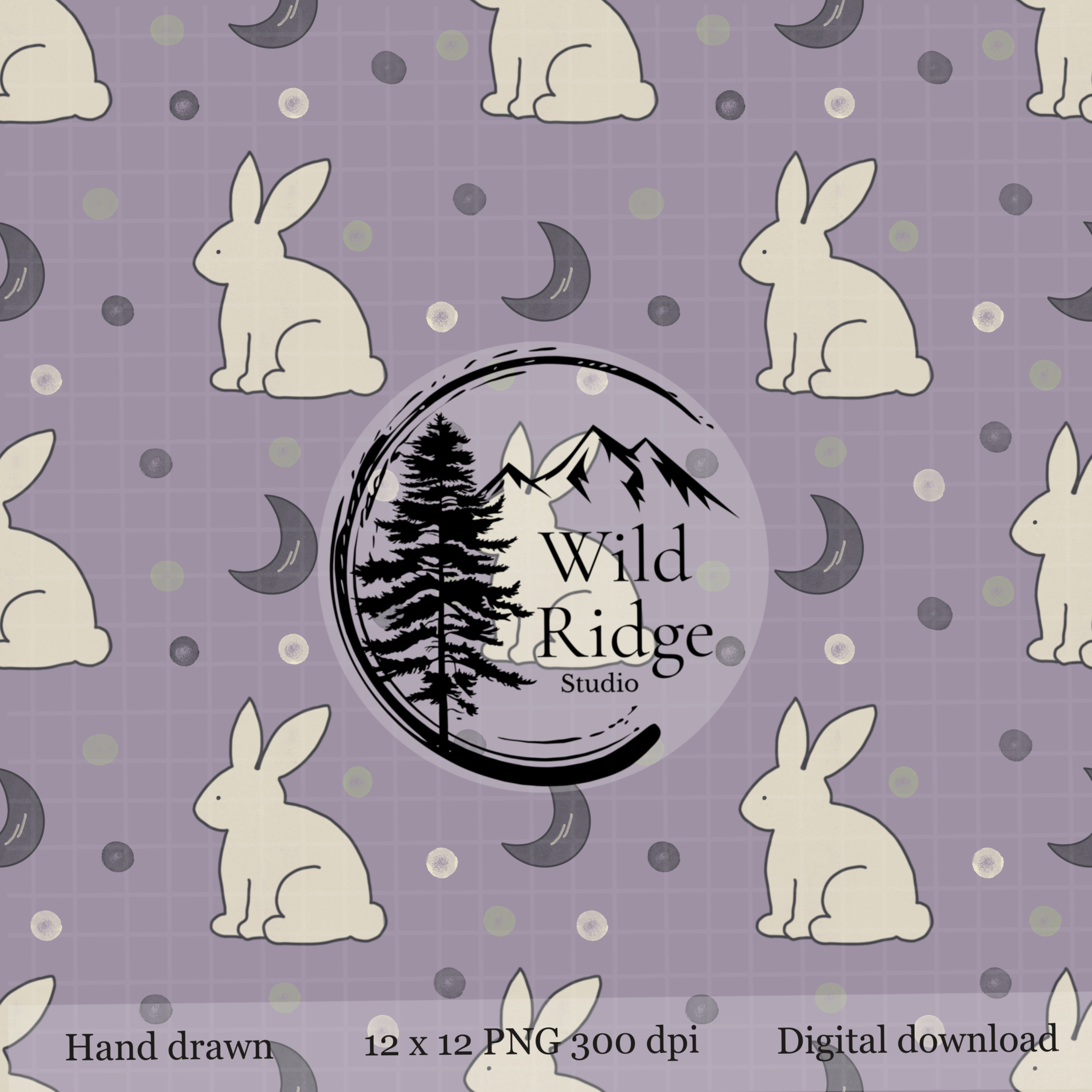 Bunny Moon Seamless Pattern