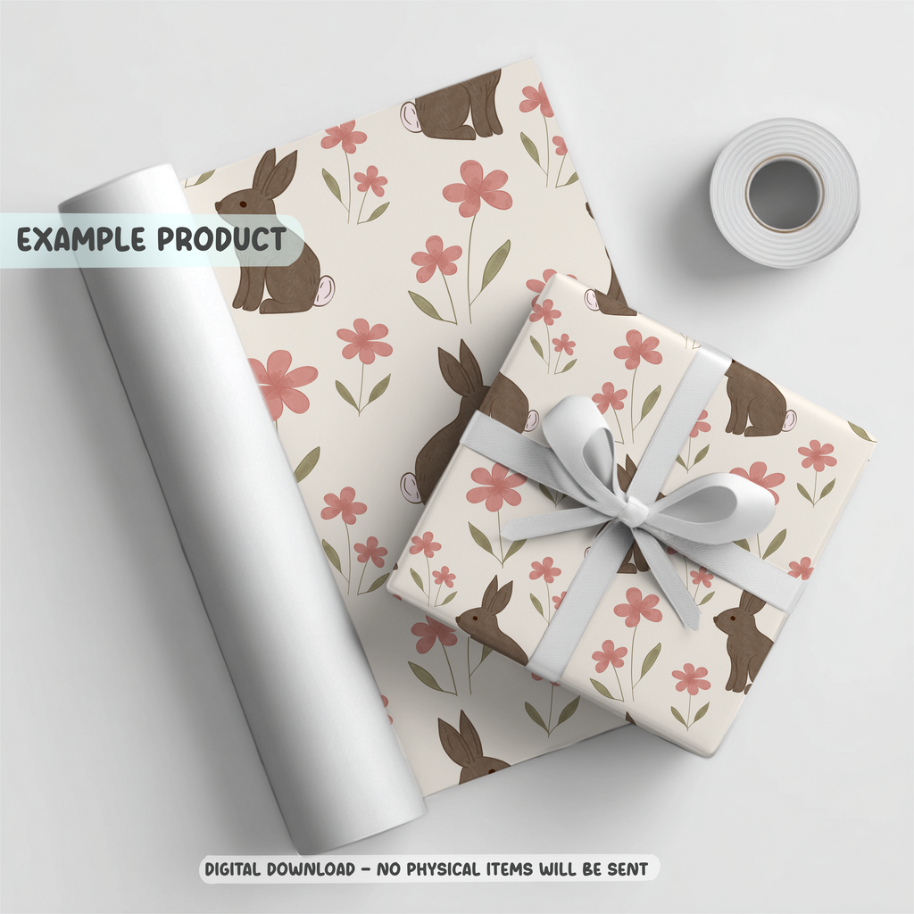 Bunny & Floral Seamless Pattern