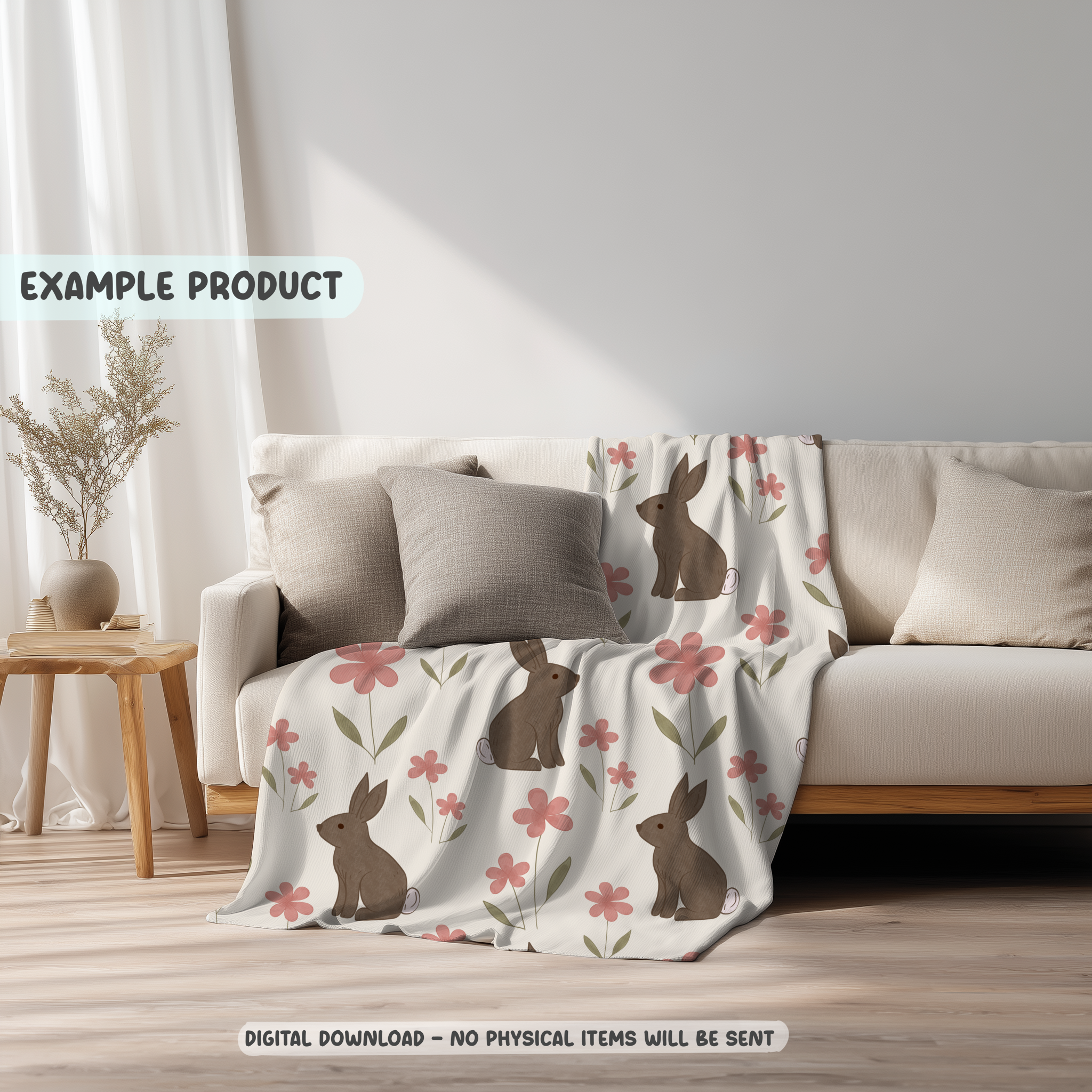 Bunny & Floral Seamless Pattern