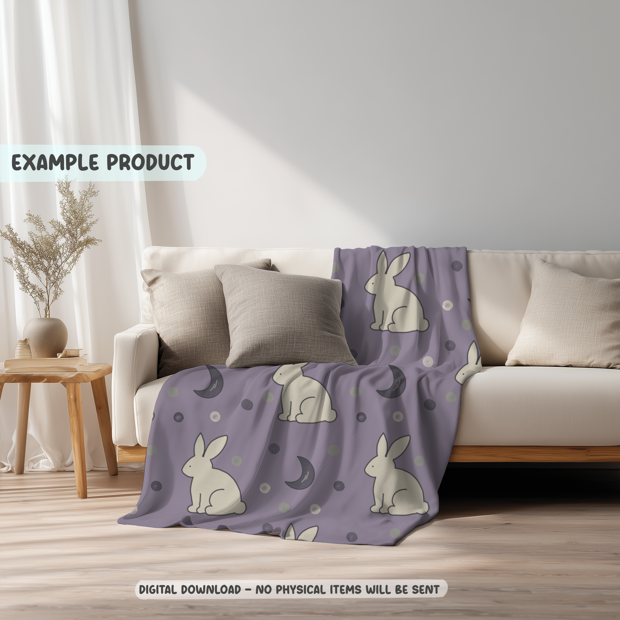 Bunny Moon Seamless Pattern