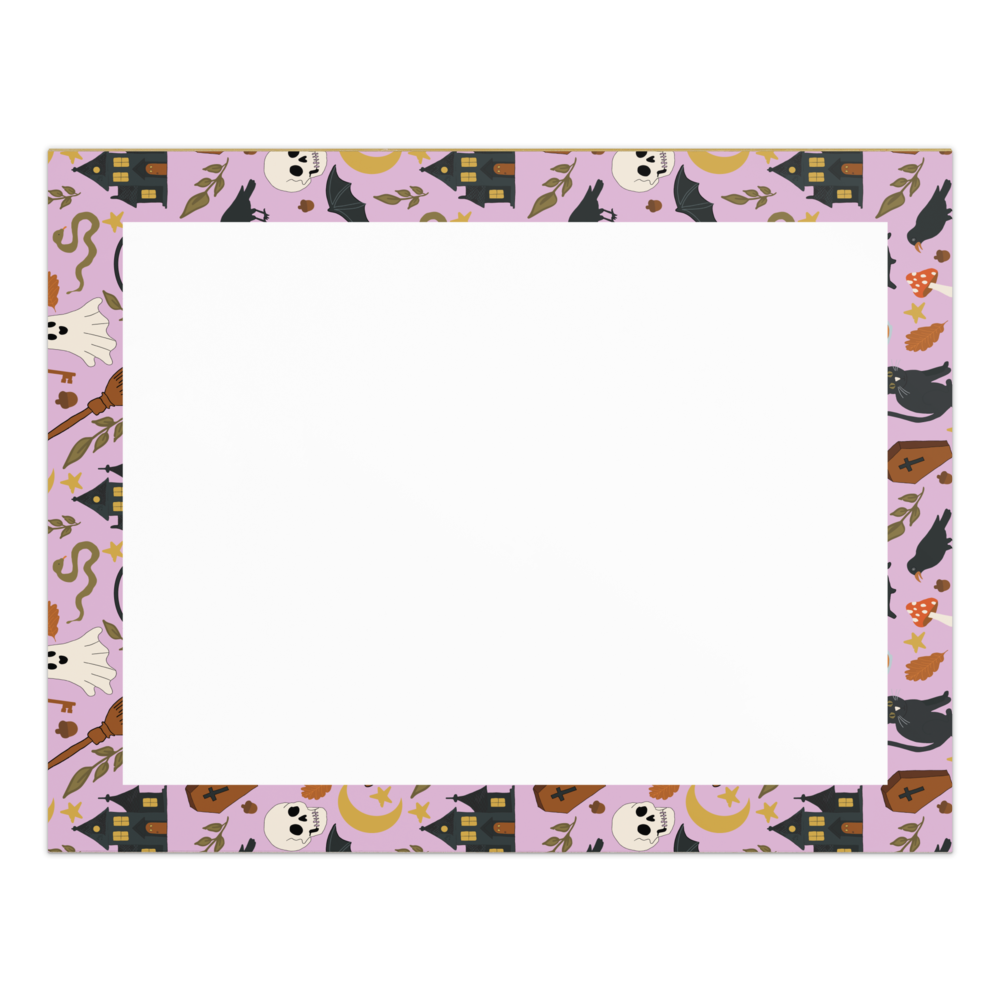 Pink Spooky Halloween Notepad | 8.5″ × 11″ Cute Gothic List Pad