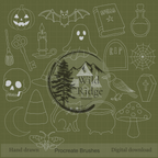 October Oddities: 21 Hand-Drawn Halloween Procreate Stamp Brushes