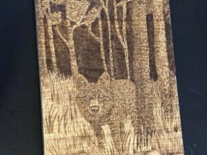 Wolf on the Edge – Hand-Burned Pyrography Wall Art