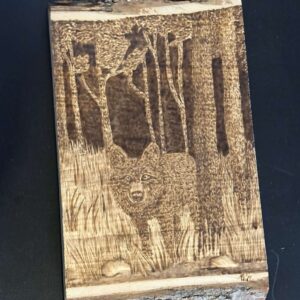 Wolf on the Edge – Hand-Burned Pyrography Wall Art