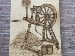 Spinning Gold – Hand-Burned Pyrography Wall Art