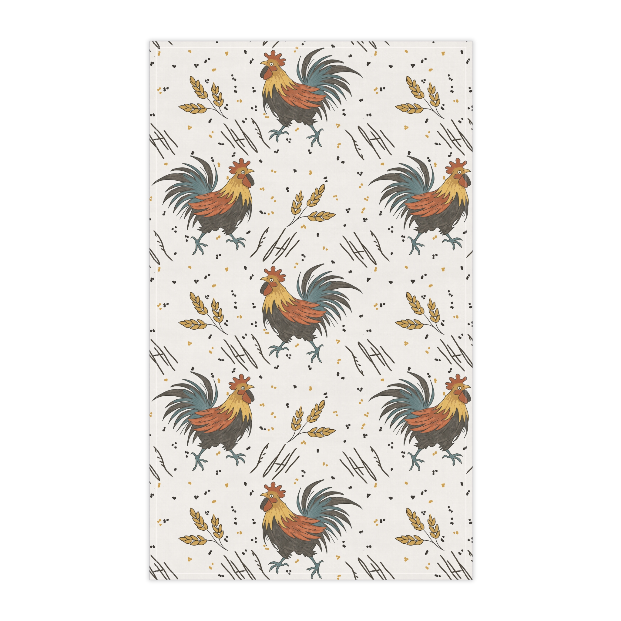 Rustic Rooster Tea Towel – Farmhouse Kitchen Towel (Cotton or Polyester, 18x30) - Image 2