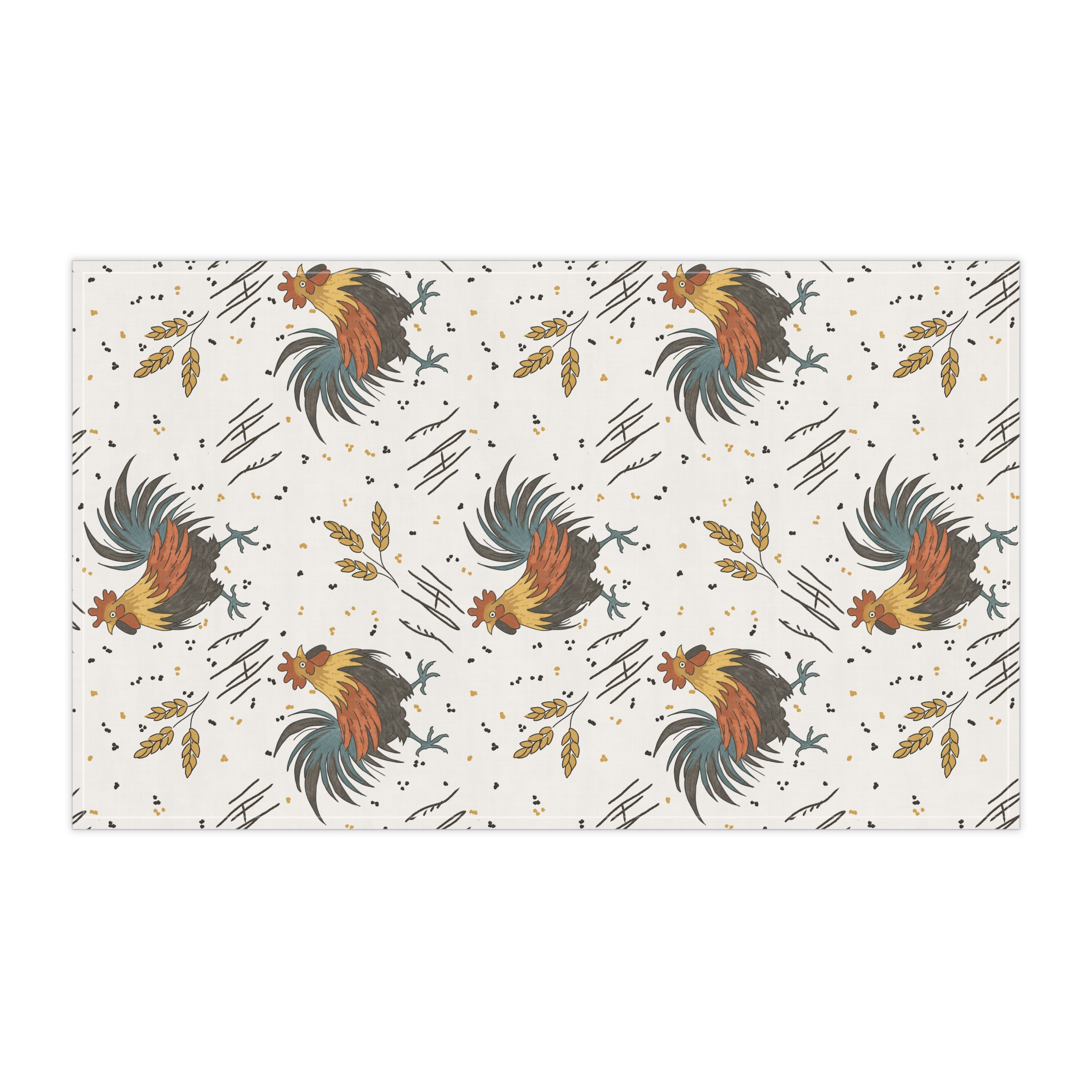 Rustic Rooster Tea Towel – Farmhouse Kitchen Towel (Cotton or Polyester, 18x30) - Image 3