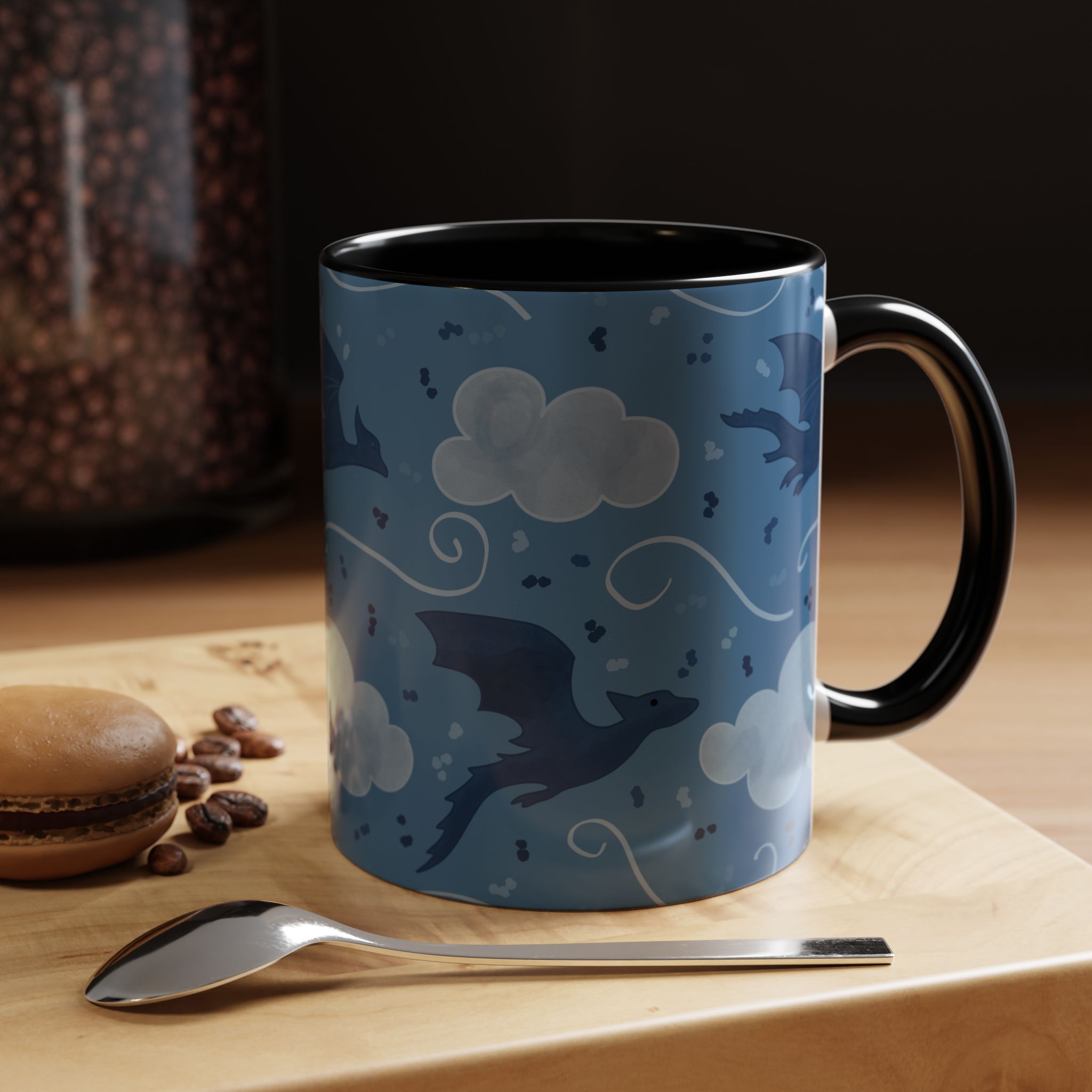 Stormflight Dragon Accent Mug – Fantasy Sky Coffee Cup (11oz / 15oz)