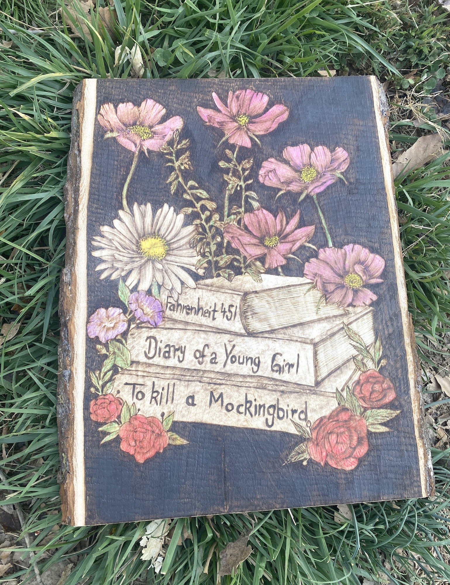 Bloom Between the Lines – Handcrafted Pyrography Art - Image 2