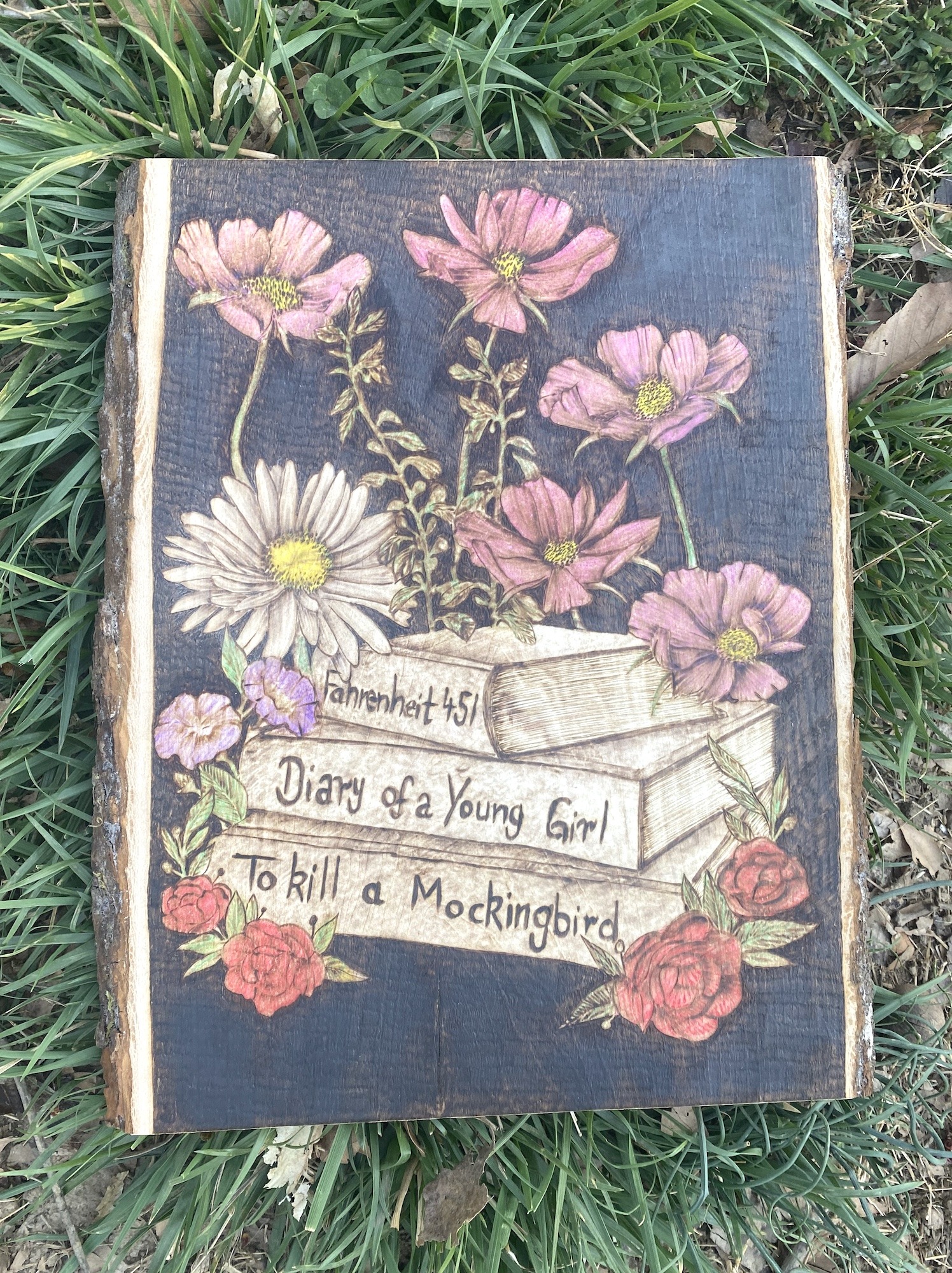 Bloom Between the Lines – Handcrafted Pyrography Art