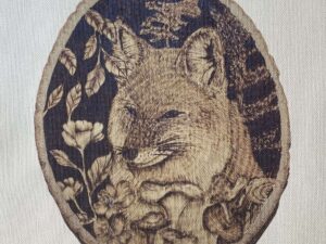 Fox Pyrography Print