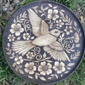 Song of Spring – Hand-Burned Plate