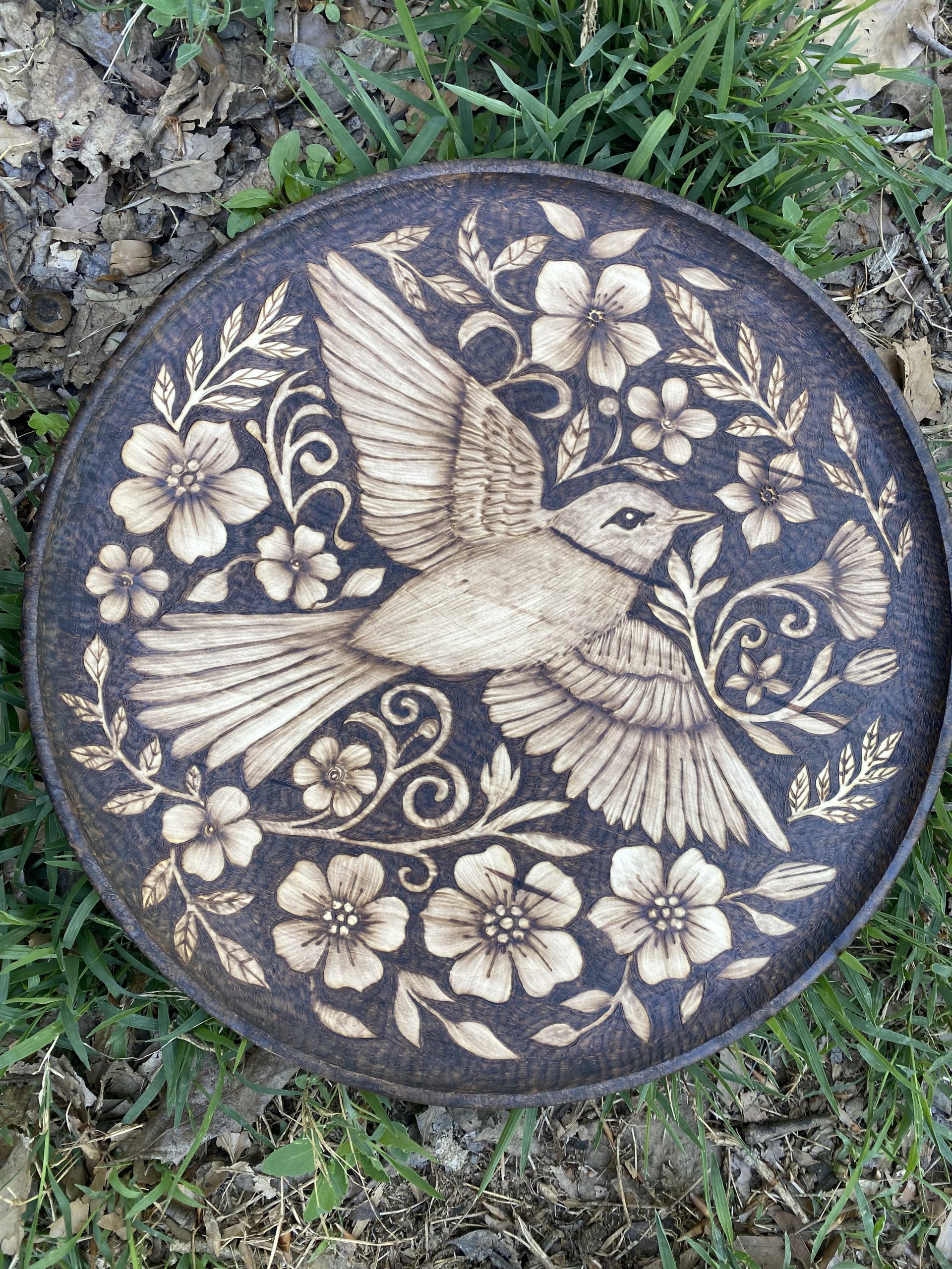 Song of Spring – Hand-Burned Plate
