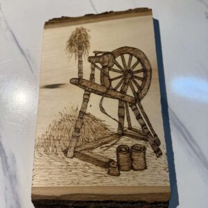 Spinning Gold – Hand-Burned Pyrography Wall Art