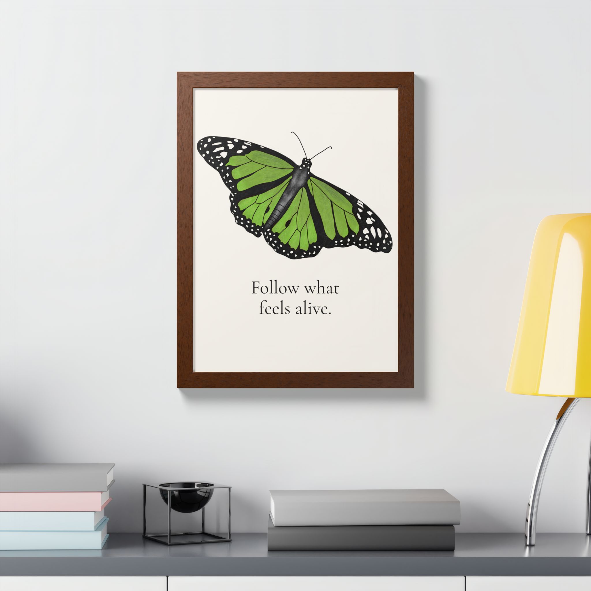 Follow What Feels Alive Monarch Butterfly Framed Poster - Image 3