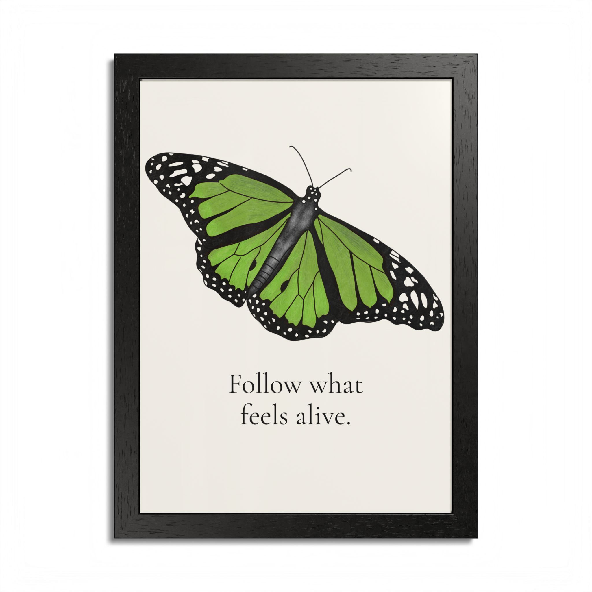 Follow What Feels Alive Monarch Butterfly Framed Poster - Image 5